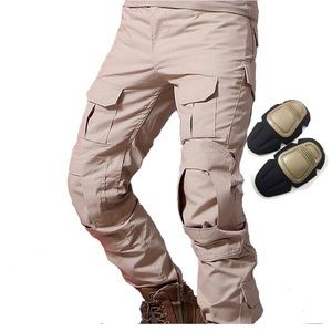 Men Military tactical combat pants with knee pads